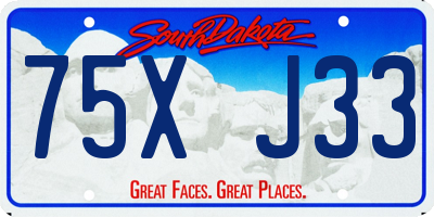 SD license plate 75XJ33