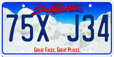 SD license plate 75XJ34