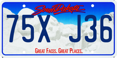 SD license plate 75XJ36