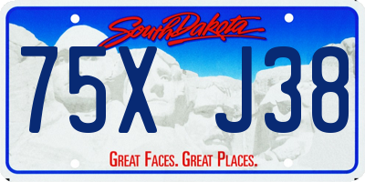 SD license plate 75XJ38