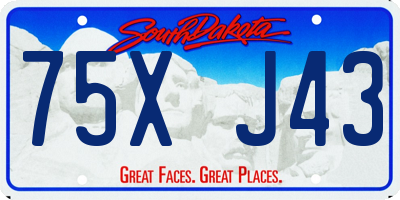 SD license plate 75XJ43