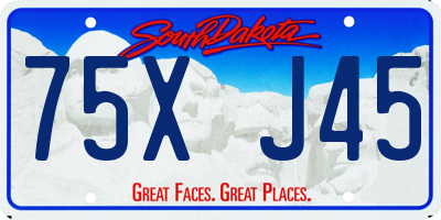 SD license plate 75XJ45