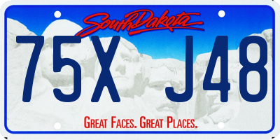 SD license plate 75XJ48