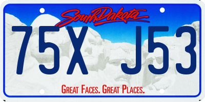 SD license plate 75XJ53