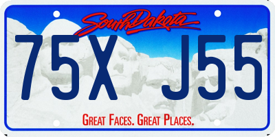 SD license plate 75XJ55
