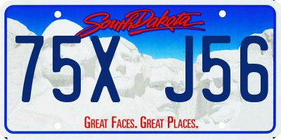SD license plate 75XJ56