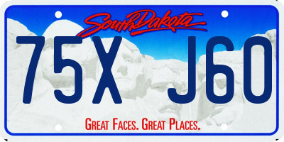 SD license plate 75XJ60