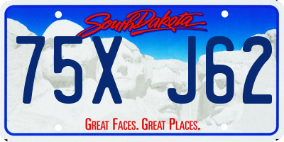 SD license plate 75XJ62