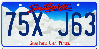 SD license plate 75XJ63