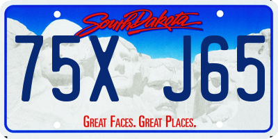 SD license plate 75XJ65