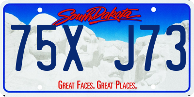 SD license plate 75XJ73