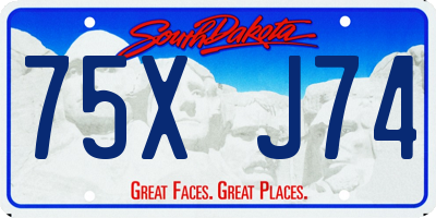 SD license plate 75XJ74