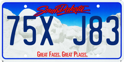 SD license plate 75XJ83