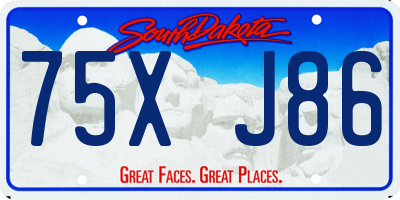 SD license plate 75XJ86