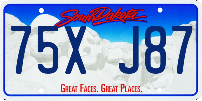 SD license plate 75XJ87