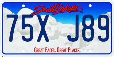 SD license plate 75XJ89