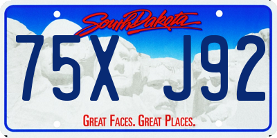 SD license plate 75XJ92