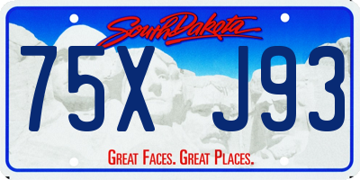 SD license plate 75XJ93