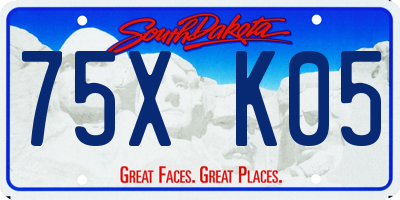 SD license plate 75XK05