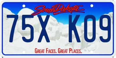 SD license plate 75XK09