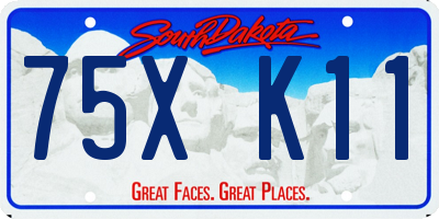 SD license plate 75XK11