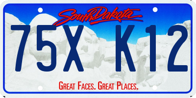 SD license plate 75XK12