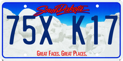 SD license plate 75XK17