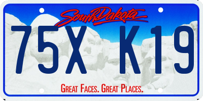 SD license plate 75XK19