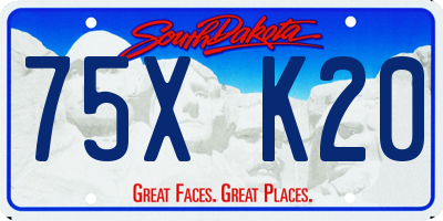 SD license plate 75XK20