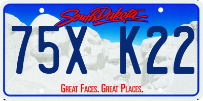 SD license plate 75XK22