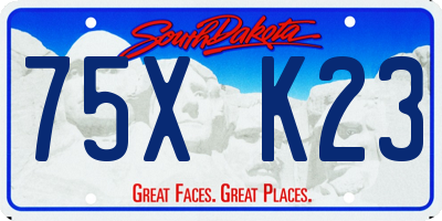 SD license plate 75XK23