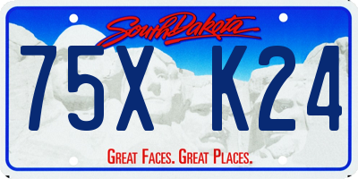 SD license plate 75XK24