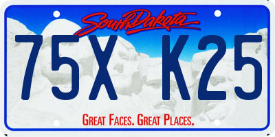 SD license plate 75XK25