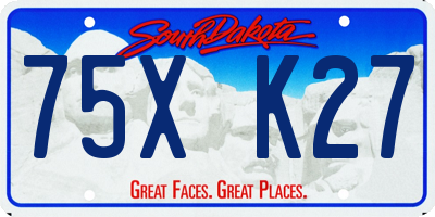 SD license plate 75XK27
