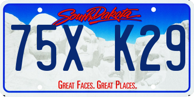 SD license plate 75XK29