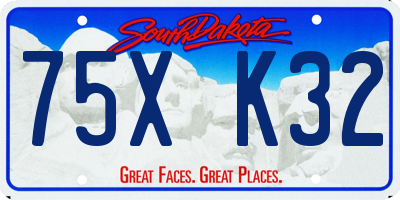SD license plate 75XK32