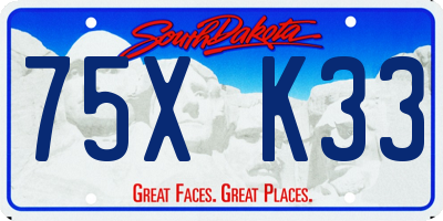 SD license plate 75XK33