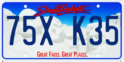 SD license plate 75XK35