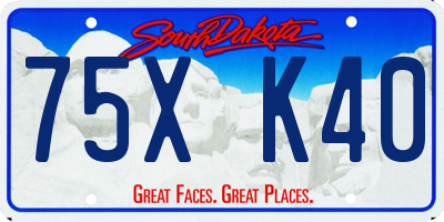 SD license plate 75XK40