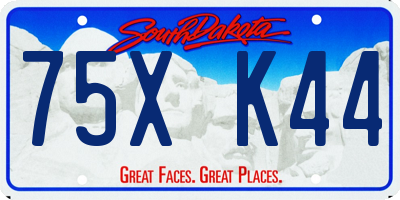 SD license plate 75XK44