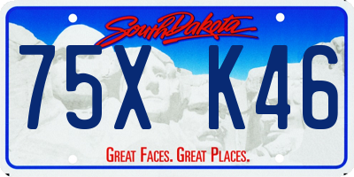 SD license plate 75XK46