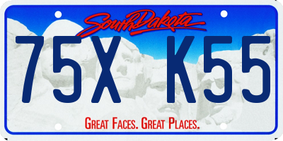 SD license plate 75XK55
