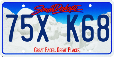 SD license plate 75XK68