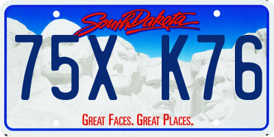 SD license plate 75XK76