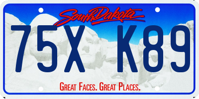 SD license plate 75XK89