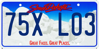 SD license plate 75XL03