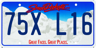 SD license plate 75XL16