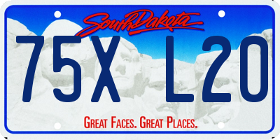 SD license plate 75XL20
