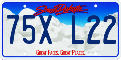 SD license plate 75XL22