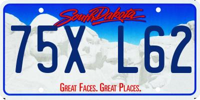 SD license plate 75XL62